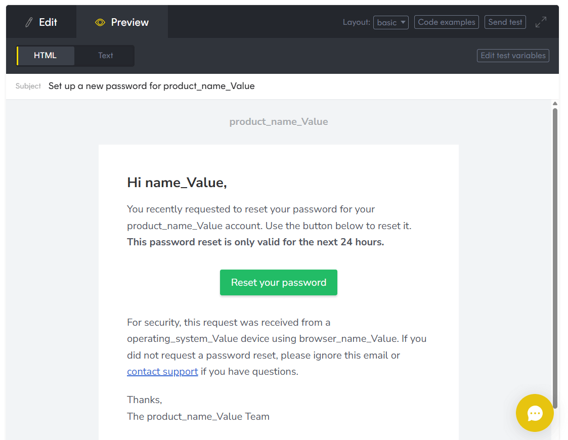 postmark code editor