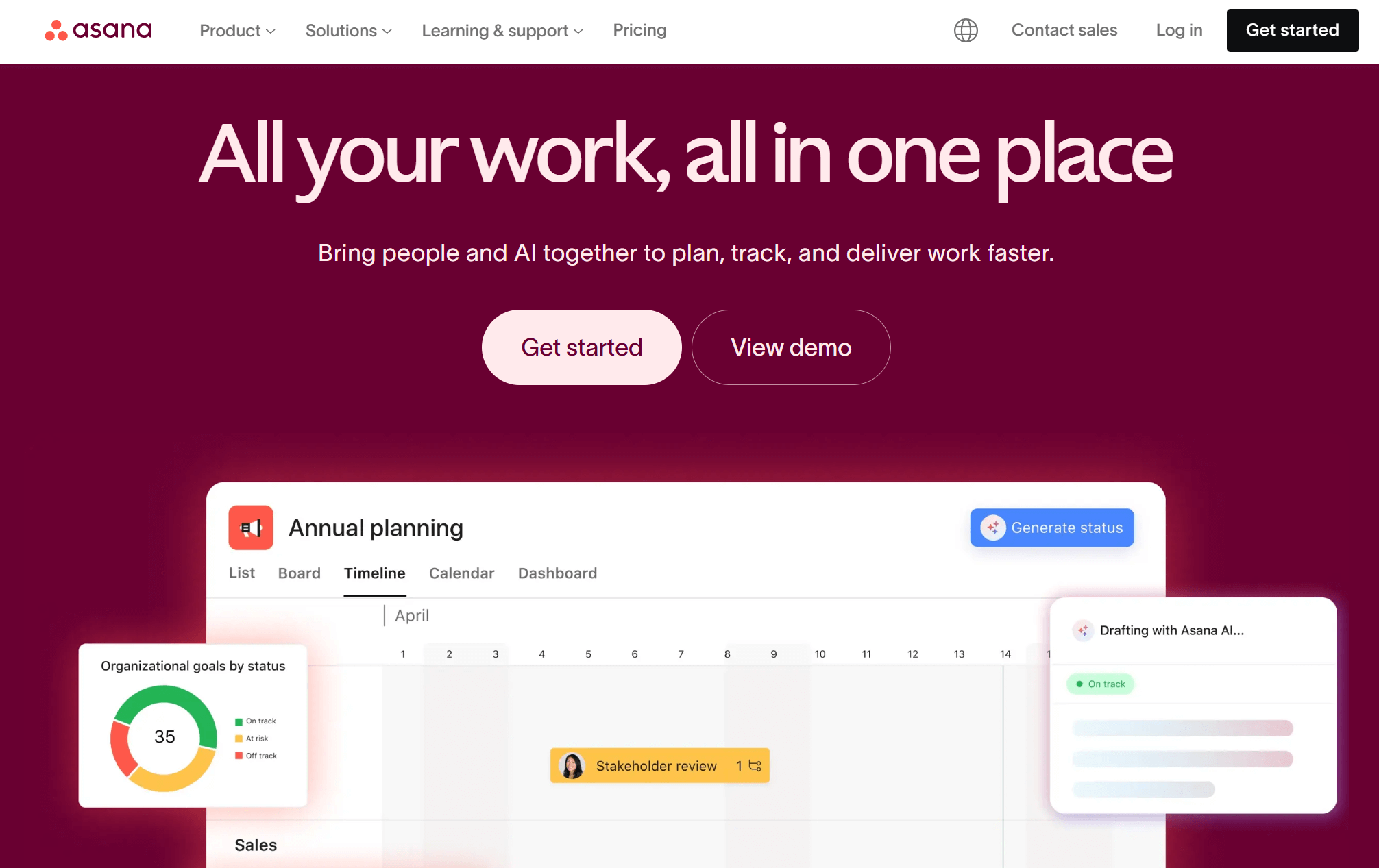 asana project management marketing tool