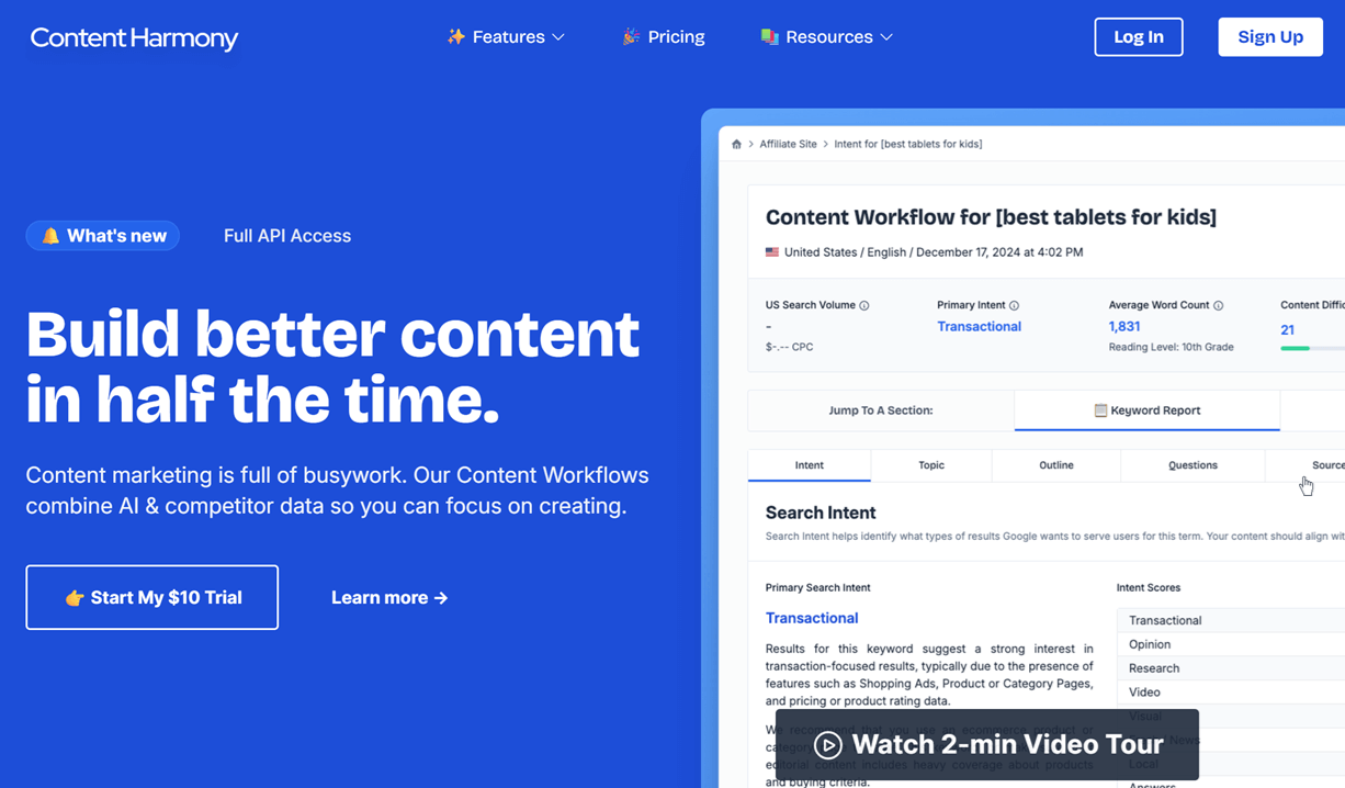 content harmony seo tool
