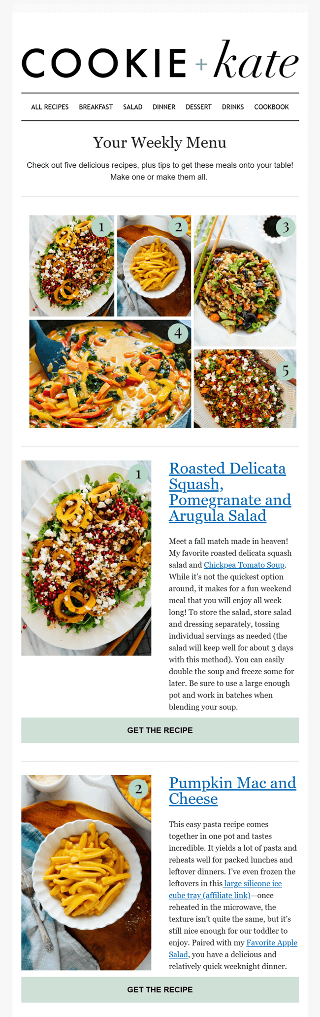 cookie + kate email with affiliate links