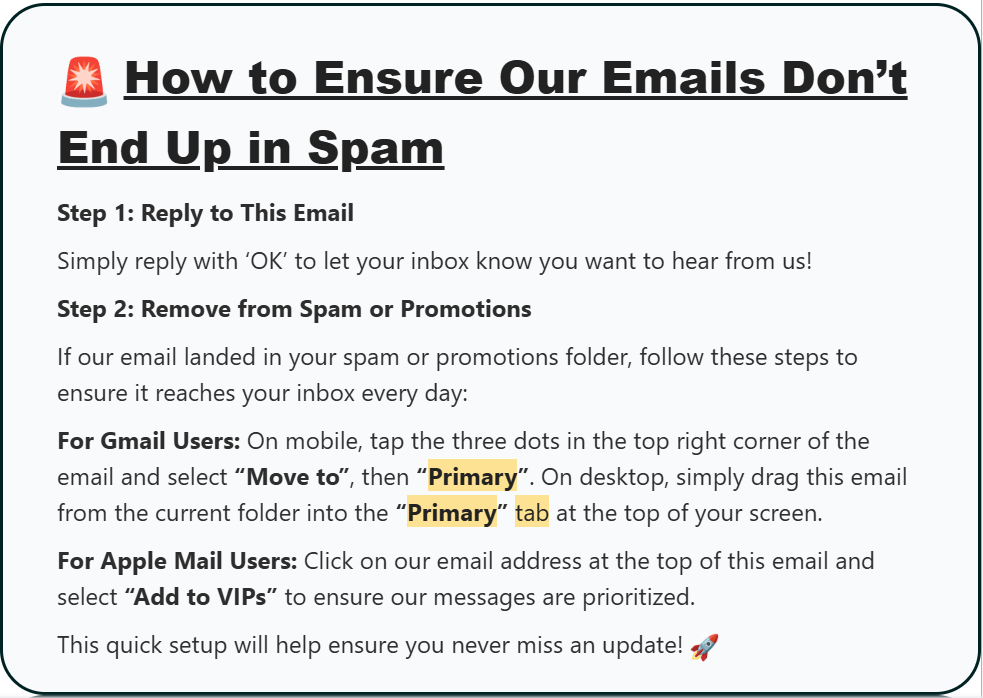 generativeai newsletter whitelisting checklist