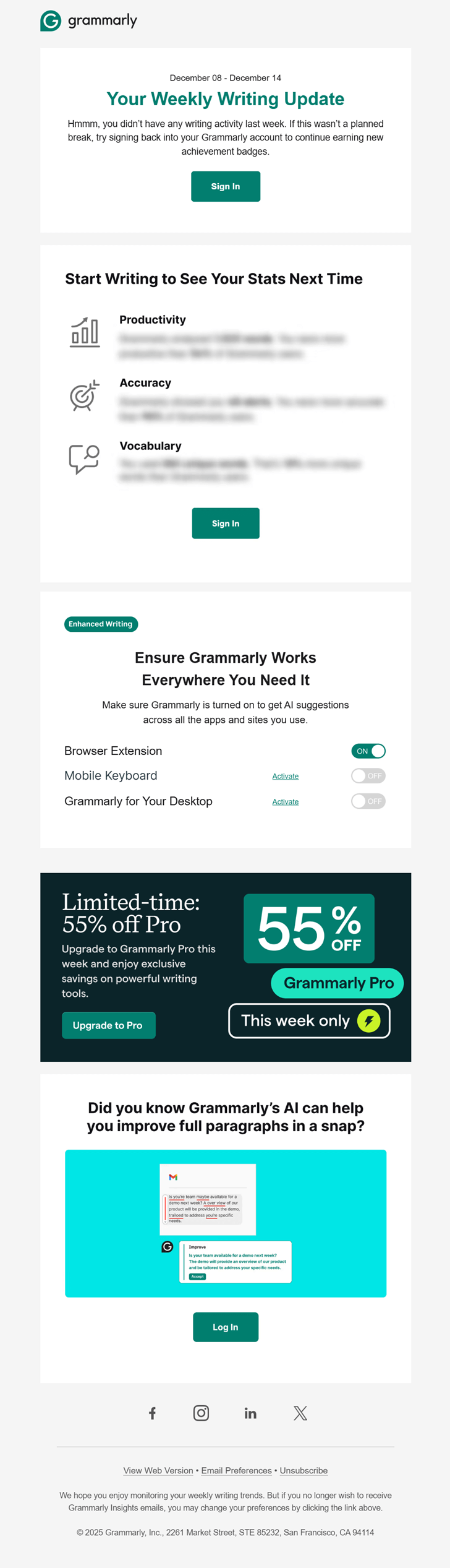 grammarly usage-based nudge 