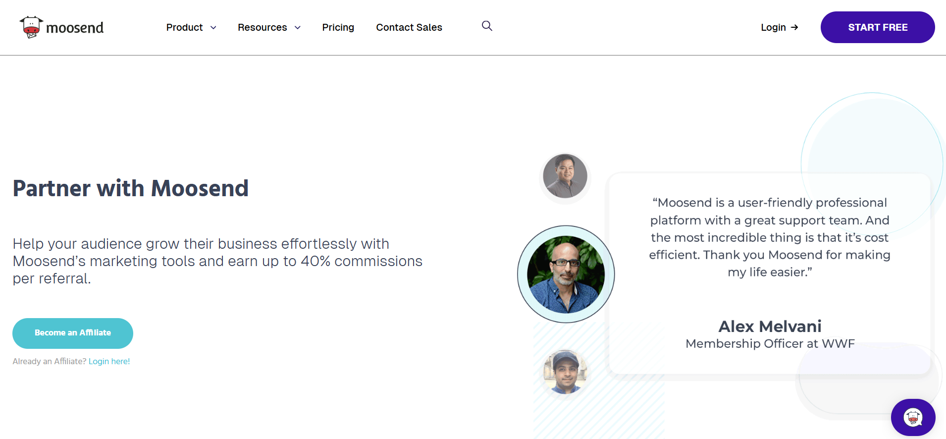 Moosend Affiliate Program Home Page