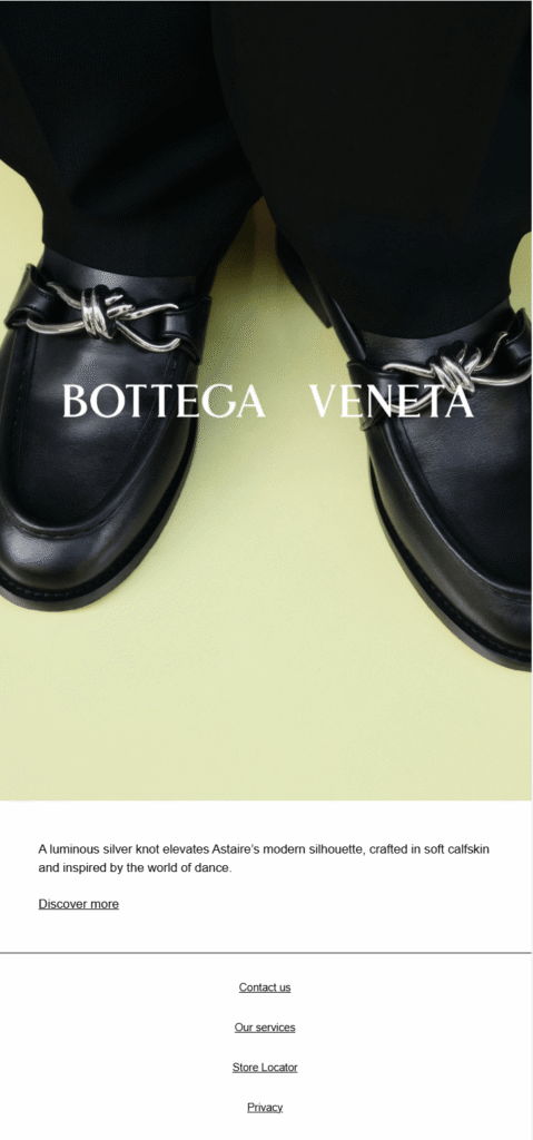 Bottega Veneta one-word subject line
