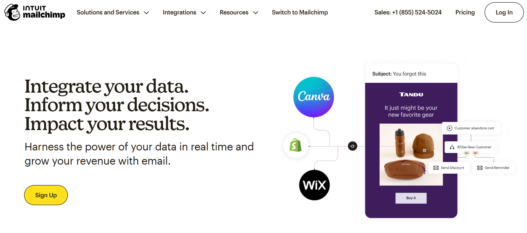 Mailchimp restaurant email marketing platform Mailchimp home page