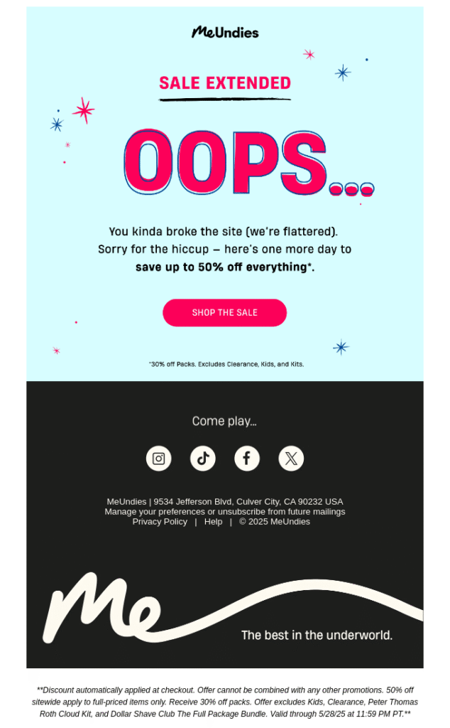 MeUndies real-time campaign