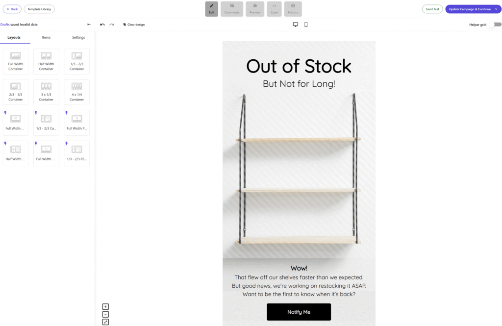 Moosend email builder