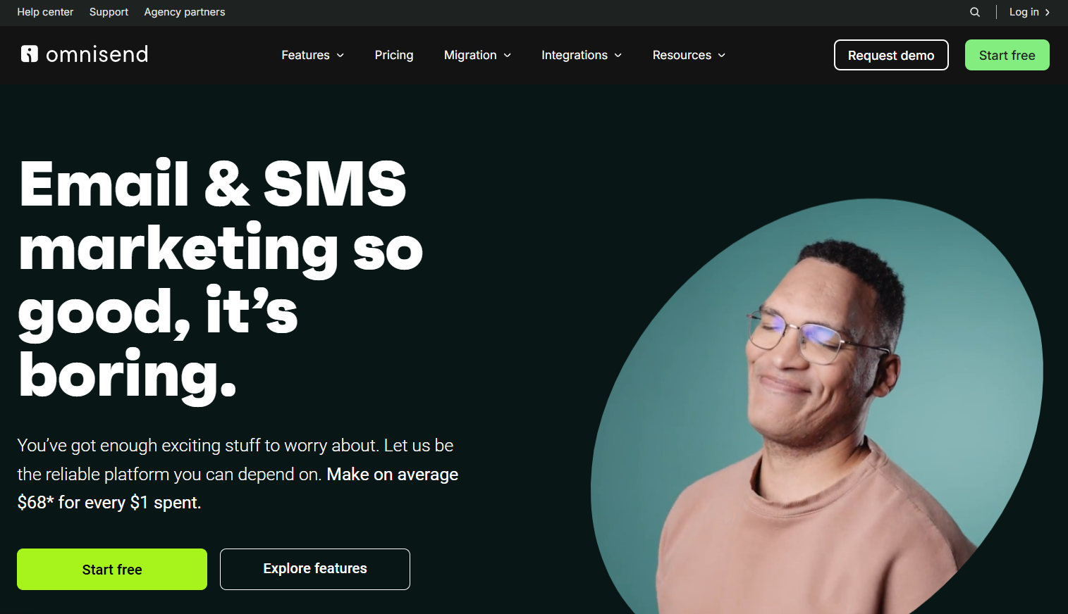 Omnisend email marketing software Omnisend's home page