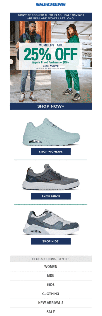 Skechers seasonal discount email Skechers seasonal discount email