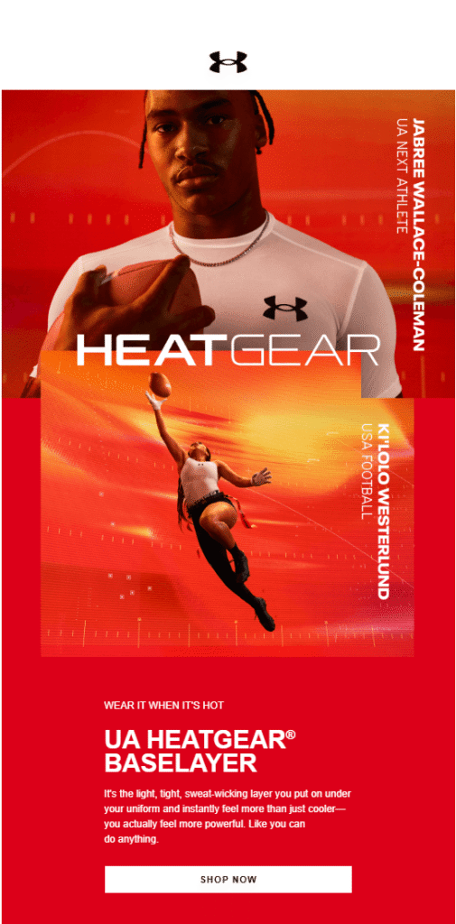 Under Armour teaser subject line 