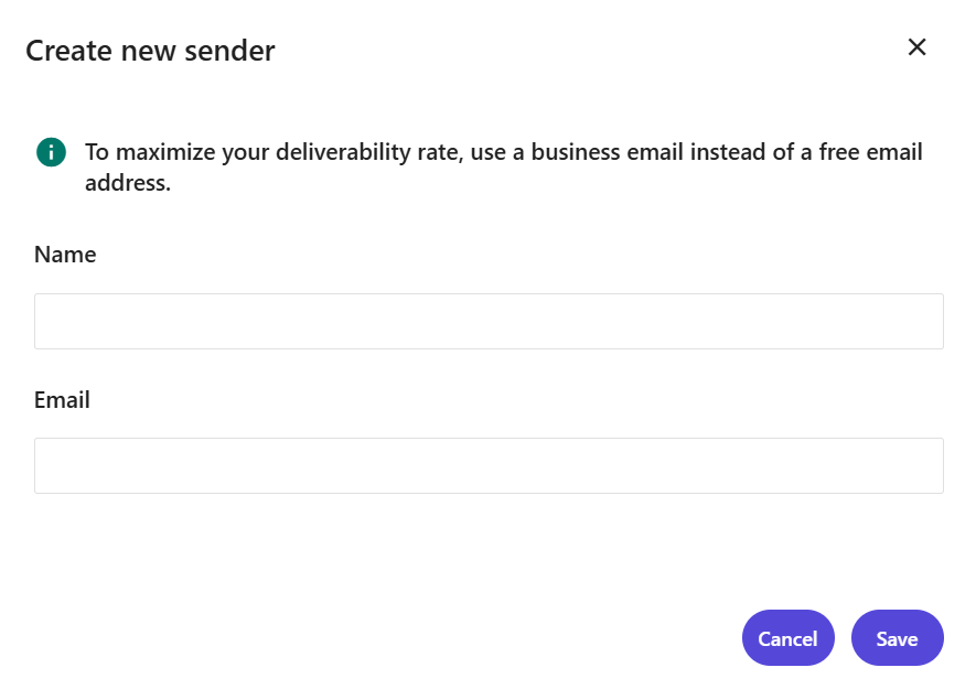 create new sender