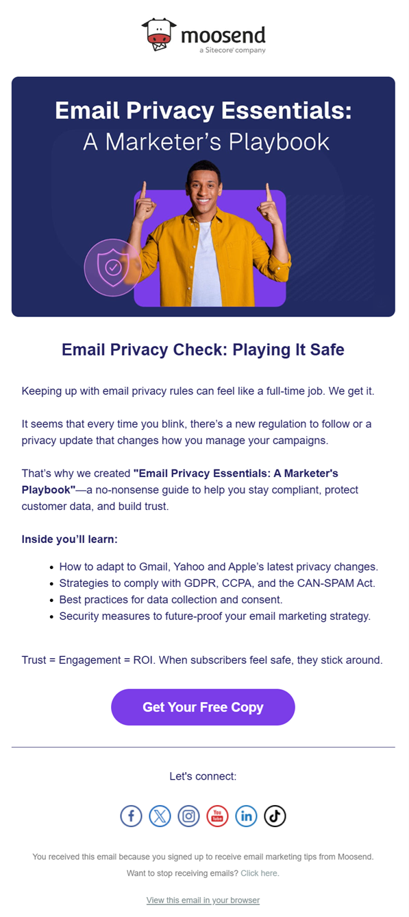 moosend email privacy guide email