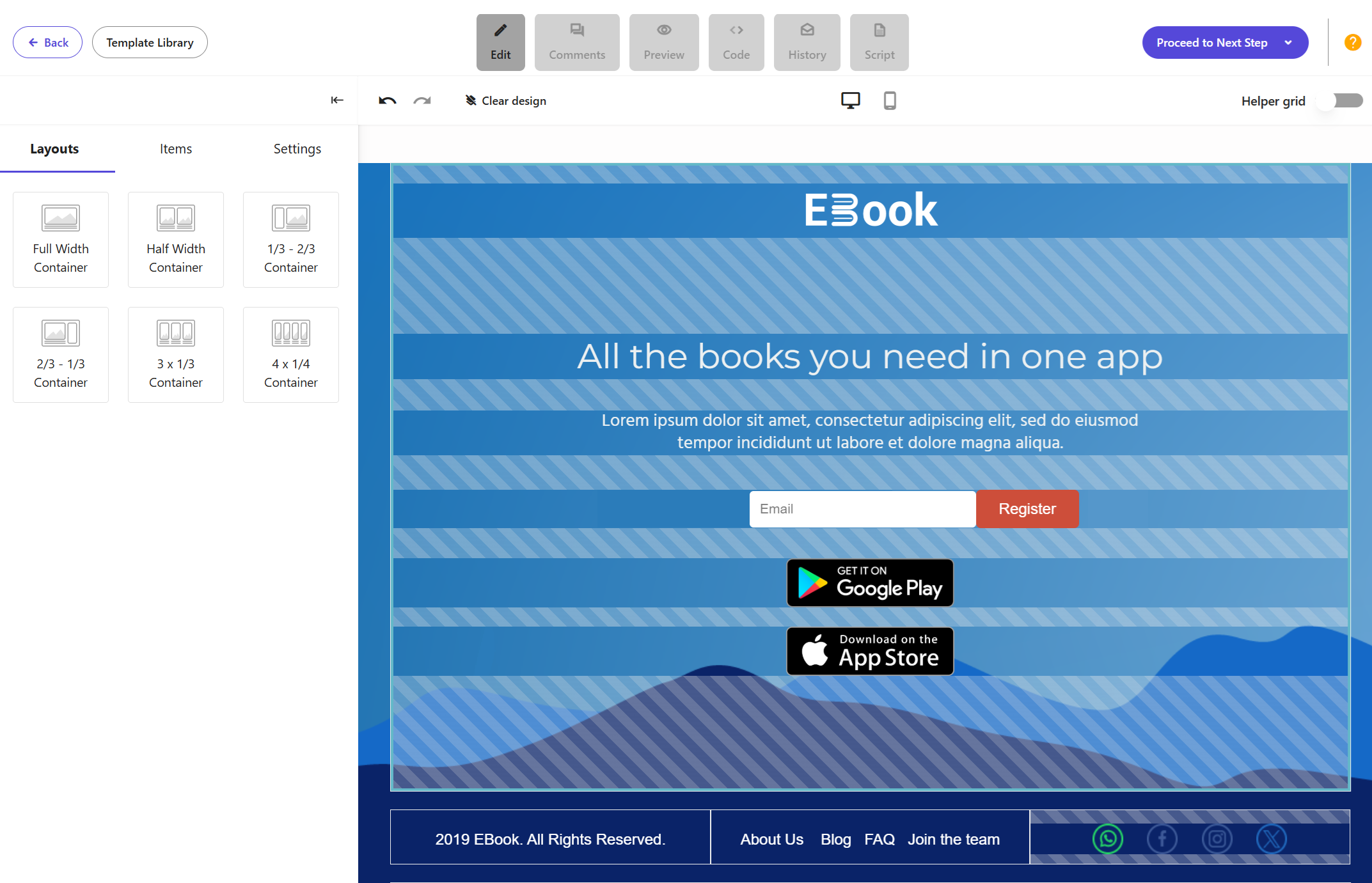 moosend landing page builder