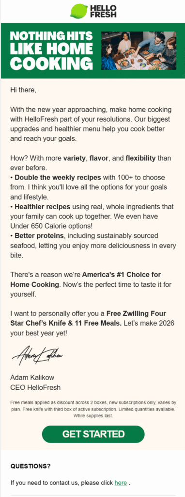 HelloFresh founder-led campaign