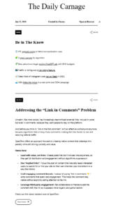 The Daily Carnage email with emojis