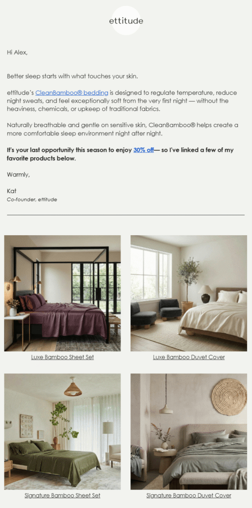 founder-led email example
