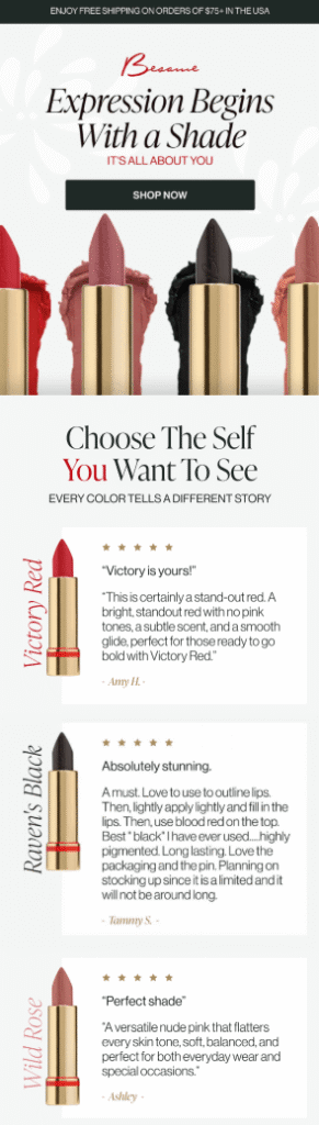 the lipstick effect on Besame's campaign