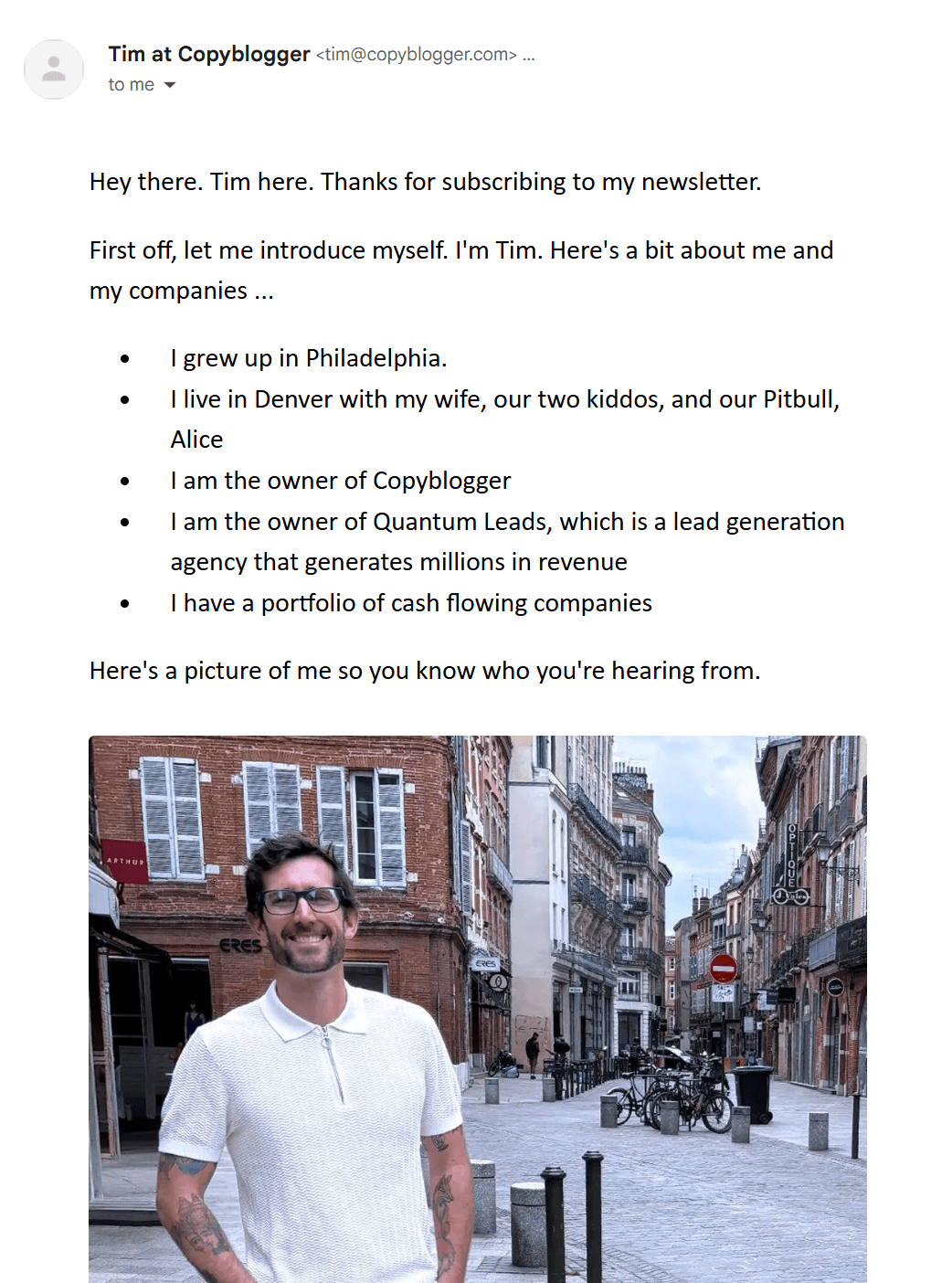 copyblogger email example