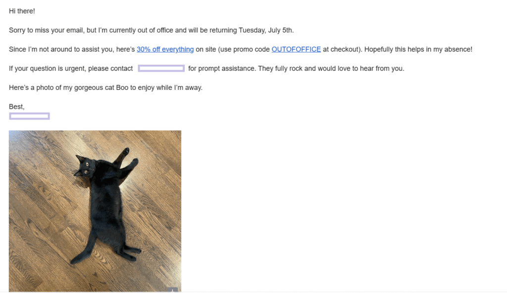 lead generation OOO message