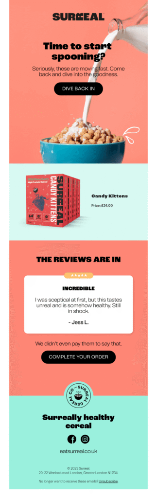 Surreal re-engagement email campaign Surreal re-engagement email campaign