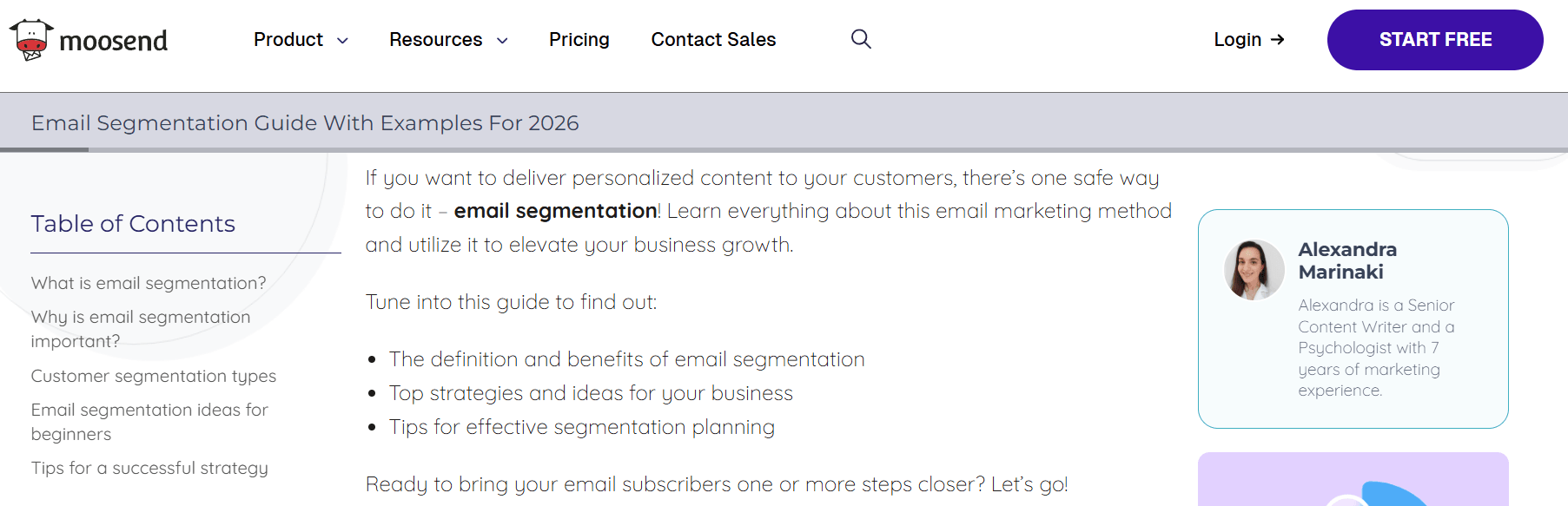 inbound marketing example high intent blog post