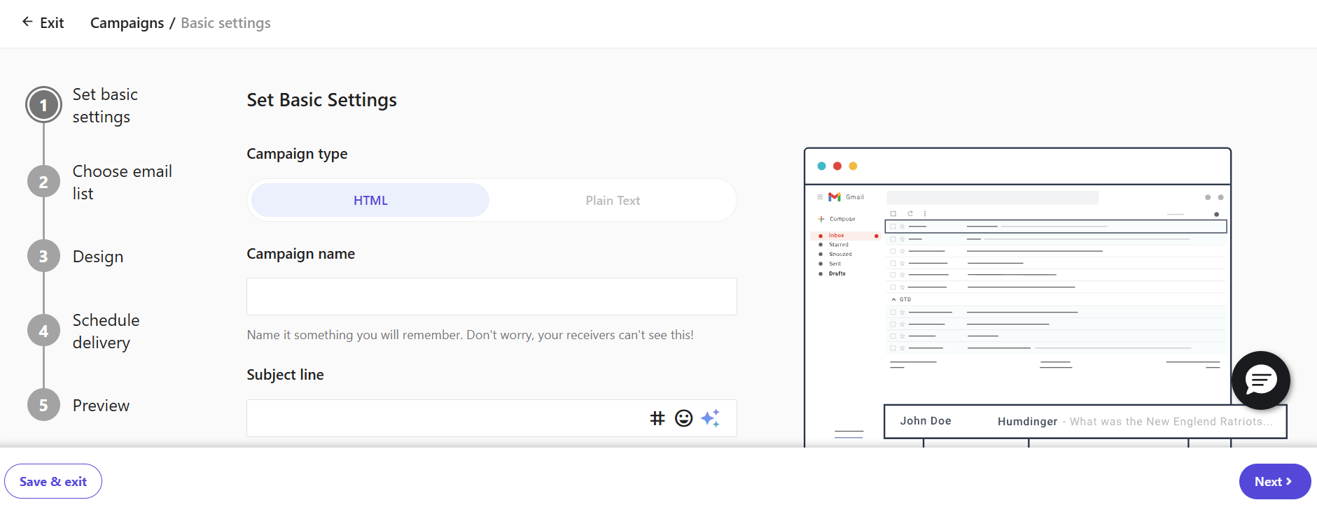 create email marketing campaign