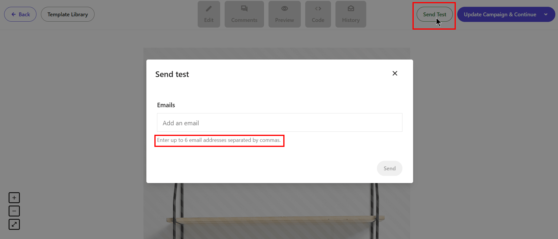 Moosend test email functionality