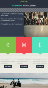 moosend's company newsletter template