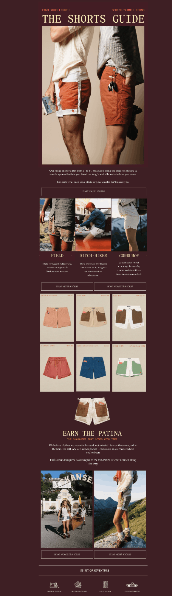 Amundsen Sports editorial fashion email example Amundsen Sports editorial fashion email example
