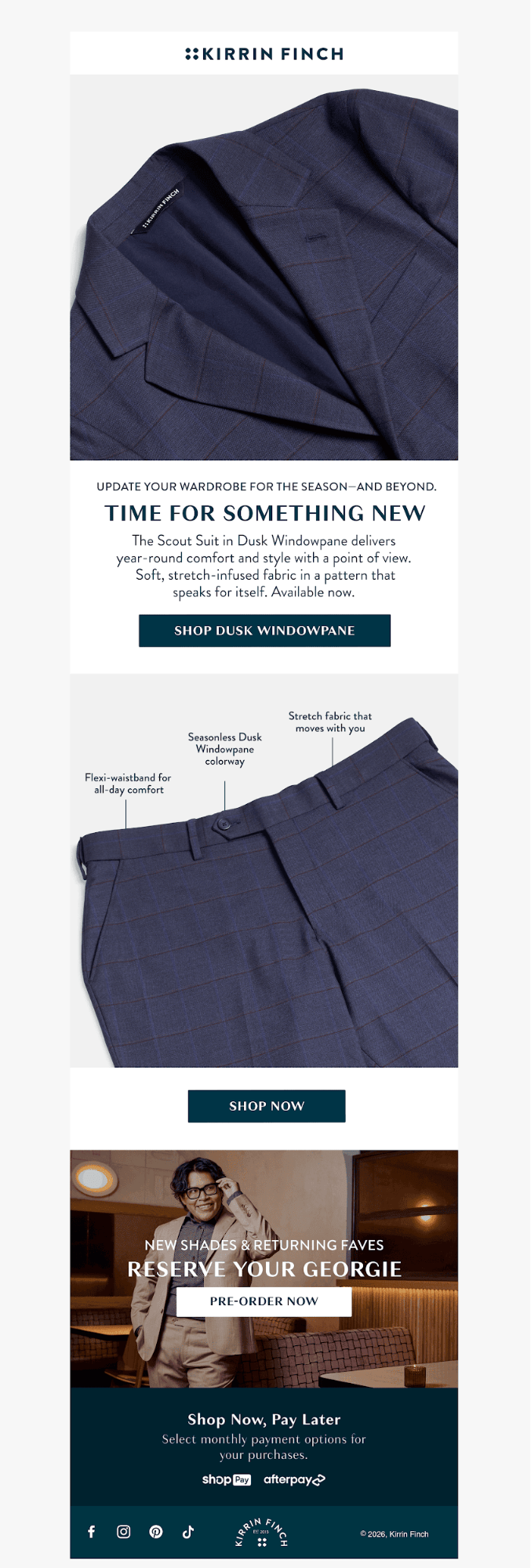 Kirrin Finch new arrivals and preorder fashion newsletter email