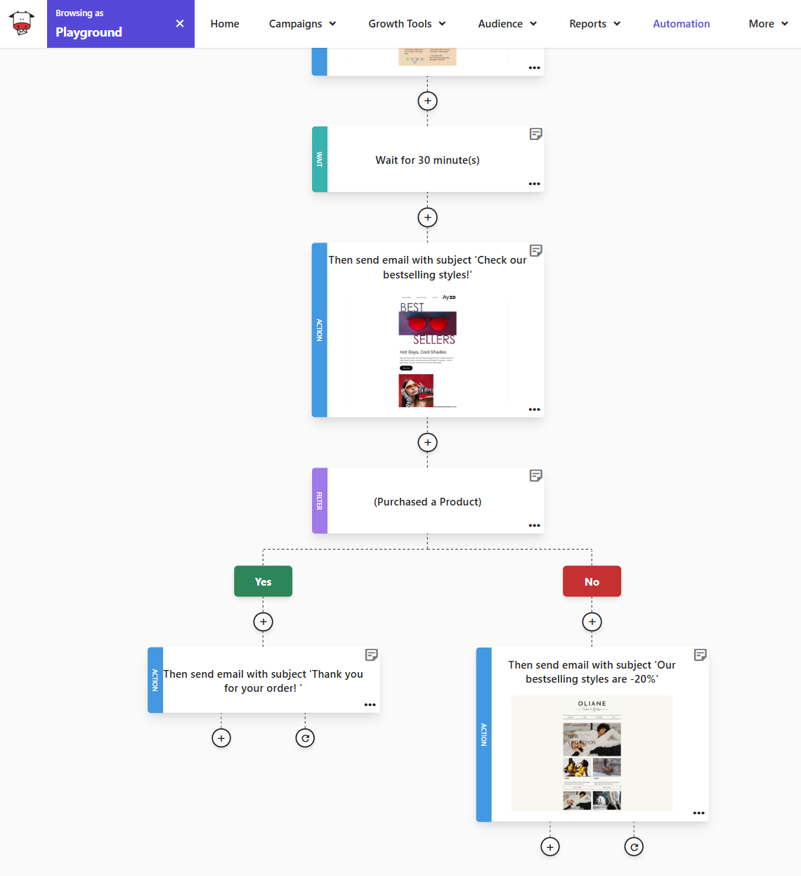 moosend welcome email flow with custom brancing