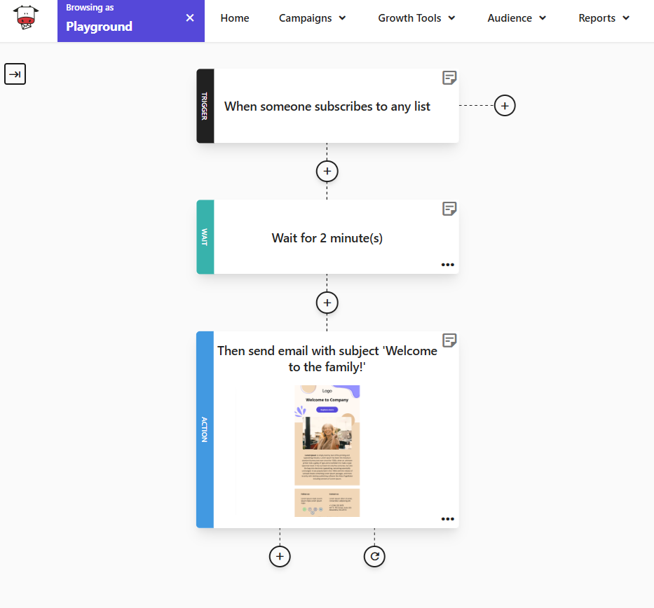 moosend customized welcome email flow