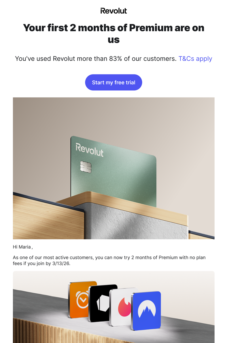revolut loyalty email example
