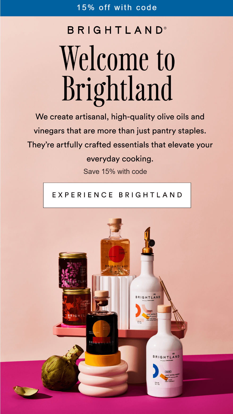 brightland welcome email example