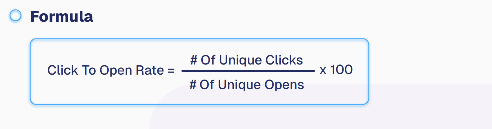 click to open rate formula